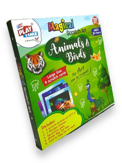 Magical Scratch Art Set for Kids, Animals & Birds Theme